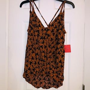 Mossimo Supply Co. wrap cami top with palm trees & pineapples size Small NWT